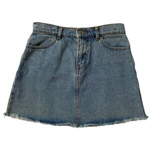 John Galt Brandy Melville Denim Mini Skirt Small Blue Y2K Low Rise Grunge